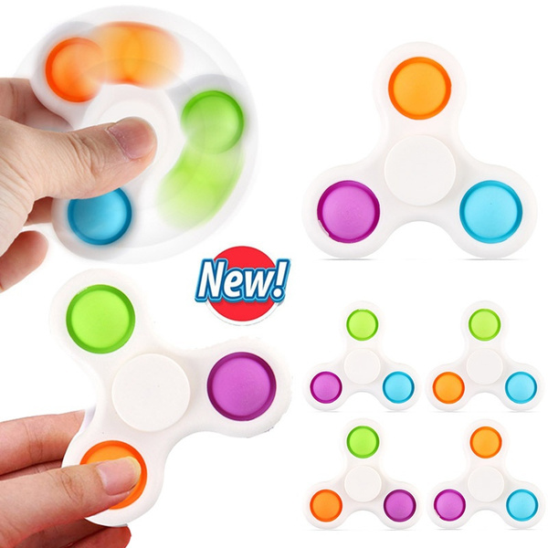 Push Bubble Sensory Fidget Toy 2 In 1 Fidget Hand Spinner Early ...