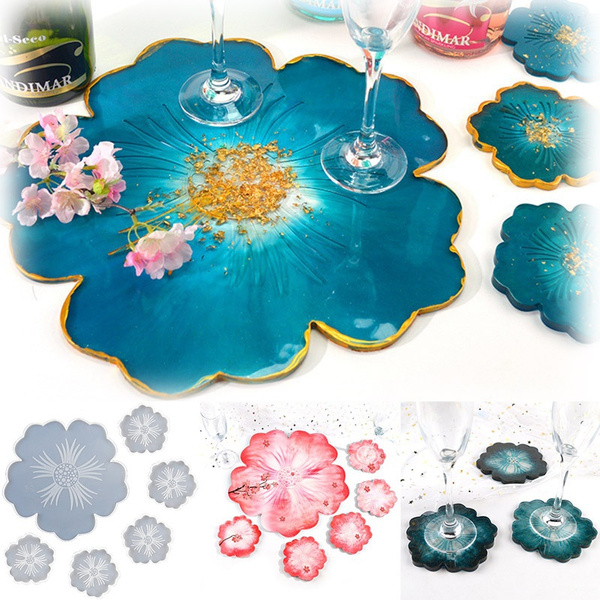 Floral Epoxy Table Molds Silicone Flower Resin Mold DIY Art Decor Rose  Resin Mold Resin Casting