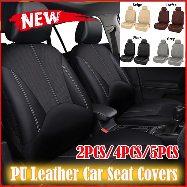 New Universal PU Leather Car Front Seat Cover Seat Protector Cushion Cover Black 