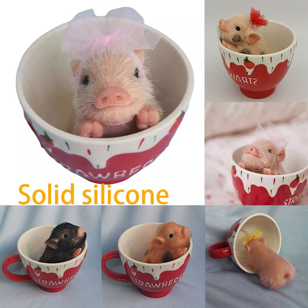 Reborn Silicone Mini Baby Pig Full Body Lifelike Piglet
