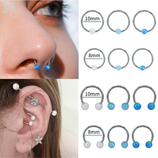 Blue septum deals ring