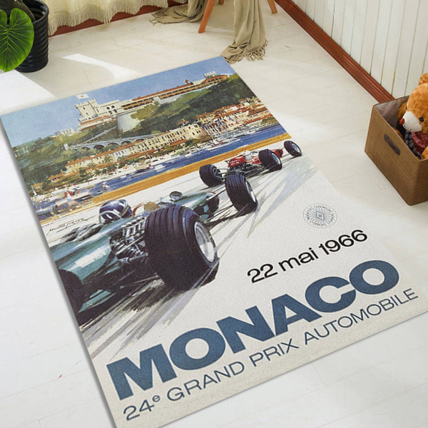 Vintage car Races Monaco Grand Prix 1967 Rug, Racing Car Classic Old ...