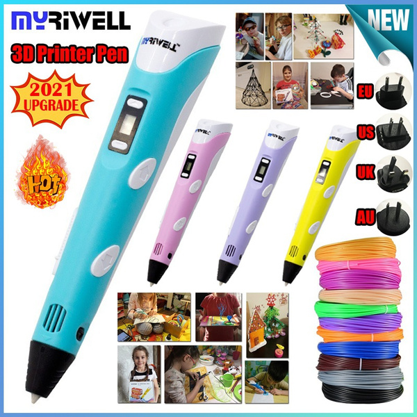 2021 NEW UPGRADE Myriwell 3D Pen DIY 3D Printer Pen Drawing Pens 3d  Printing Best for Kids With ABS Filament 1.75mm Christmas Birthday Gift
