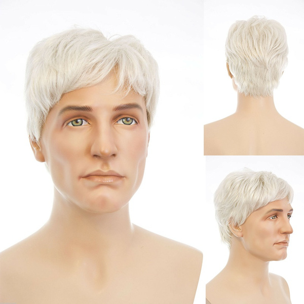 short white mens wig