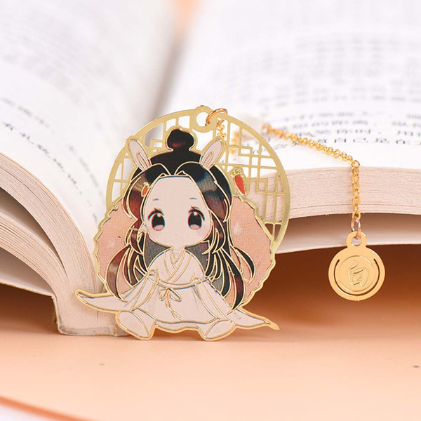 Chinese Style Metal Vintage Stationery Fringed Anime Book Markers  Pagination Mark Bookmark Hua Cheng Hollow Pendant Tian Guan Ci Fu Student  Gift Tassel School Supply Xie Lian | Wish