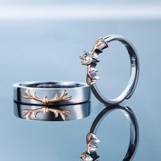Couple Rings, Copper, antlersring, DIAMOND