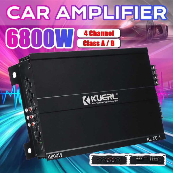12 V 6800W 4 Channel Car Amplifier Subwoofer Audio Class A/B Amp Powerful Amplifiers Bass