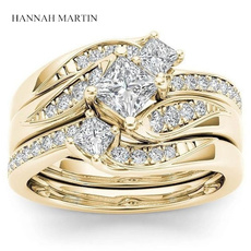 Engagement, 925 sterling silver, Bridal, gold