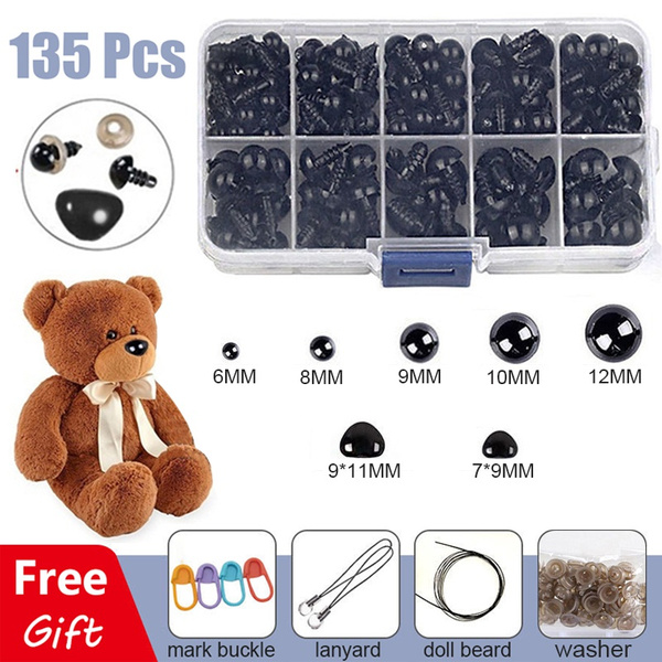 135pcs DIY Black Plastic Doll Eyes & Nose Kit Safety Doll Eye Set For Teddy Bear Dolls Felting Stuffed Toys Plush Animal Toy Puppet Making (With Washer) | Wish 135pcs DIY Black Plastic Doll Eyes & Nose Kit Safety Doll Eye Set For Teddy Bear Dolls Felting Stuffed Toys Plush Animal Toy Puppet Making (With Washer) | Wish