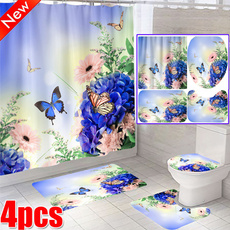 butterflyshowercurtainset, doormat, Bathroom, Bathroom Accessories