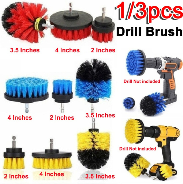 1pcs/3pcs Electric Drill Cleaning Brush Bathroom Surfaces Tub