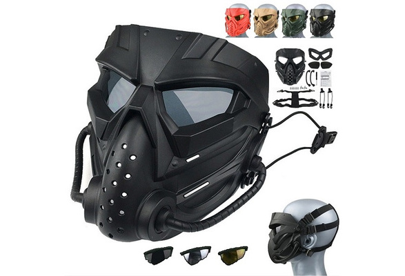 Airsoft Paintball Hunting Mask Tactical Mask Motorcycle Helmet Goggle Military  War Game Protective Full Face Combat Face Shield – the best products in the  Joom Geek online store