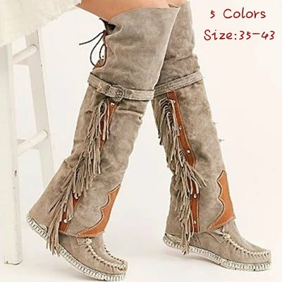 Boho knee clearance high boots