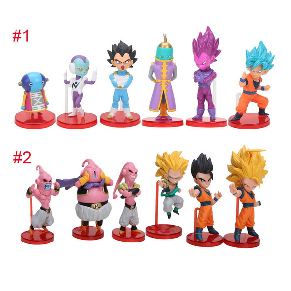 6pcs Set Wcf Dragon Ball Z Super Saiyan Son Gohan Goku Goten Majin Buu 