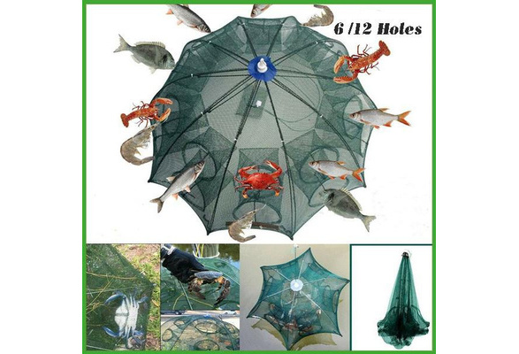 Fishing Bait Trap Crab Net Crawdad Shrimp Cast Dip Cage Fish