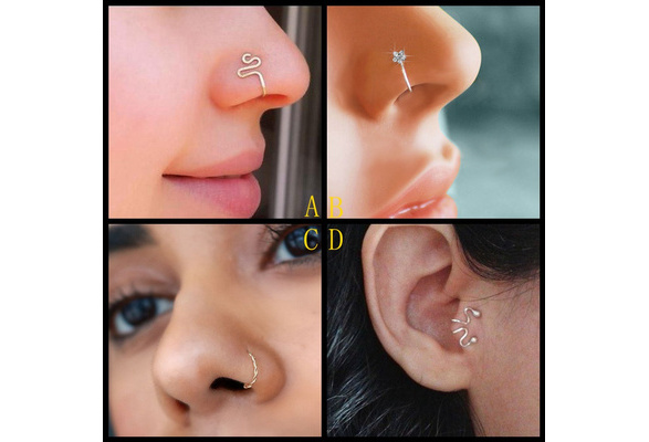 Single Earring Alloy Branch, Tragus Piercing, Non Piercing Clip_h