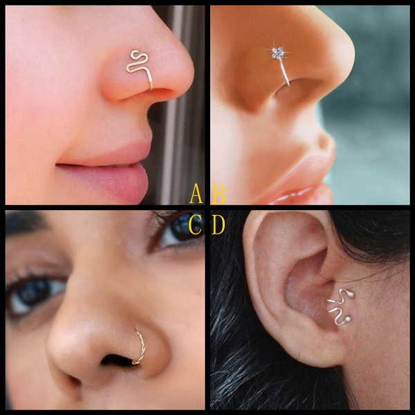 Single Earring Alloy Branch, Tragus Piercing, Non Piercing Clip_h