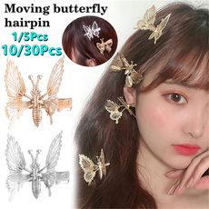 butterfly, cute, fashionhairpin, golden