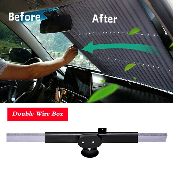 Retractable Folding Car Front Window Windshield Sun Shade Block Visor Cover 46cm 