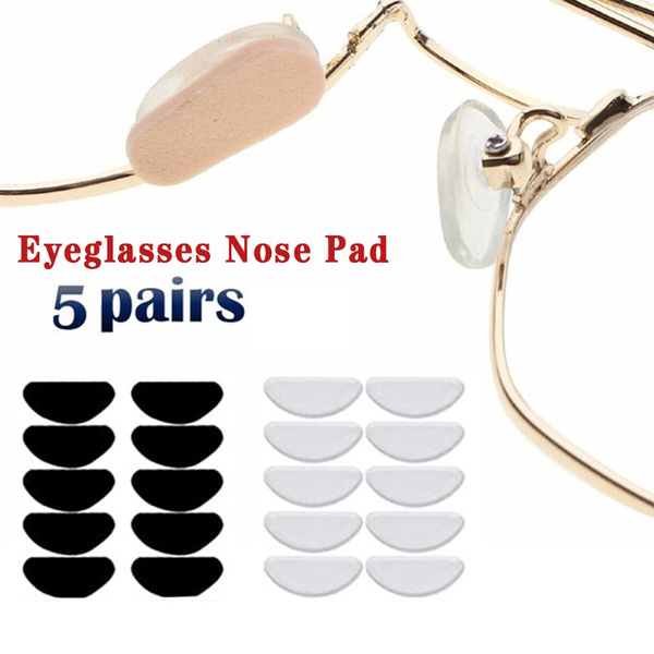5 Pair Glasses Nose Pads Adhesive Silicone Nose Pads Nonslip White