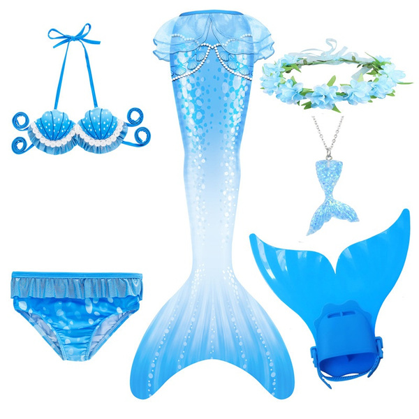 Coda Sirena Monopinna Per Bambina – Costume Nuoto Bimba, Vari Colori - Foto 4