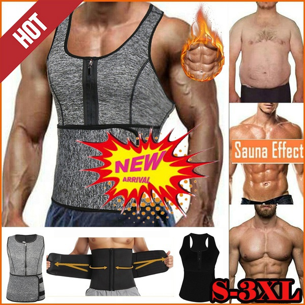 Men Waist Trainer Sauna Suits Sweat Vest Body Shaper Weight Loss Shirt Tank  Tops