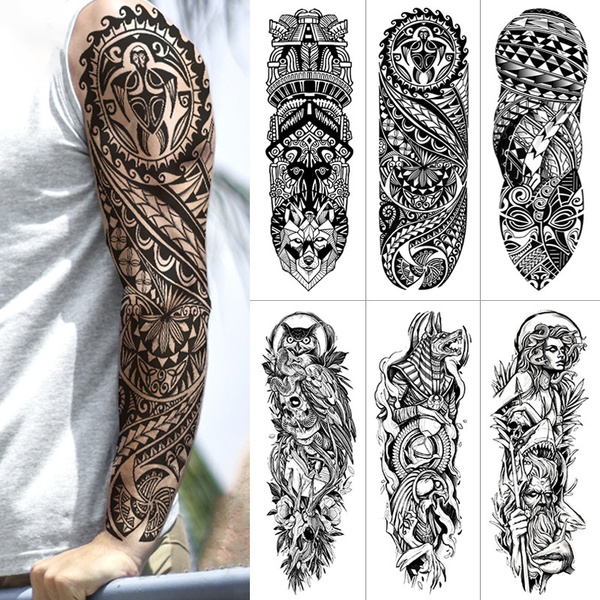 Black Large Temporary Tattoos, Big Tribal Totem Tattoo Sticker for Men  Women Body Art Makeup, Fake Tattoo Waterproof Removable, 6-Sheet - Imported  Products from USA - iBhejo