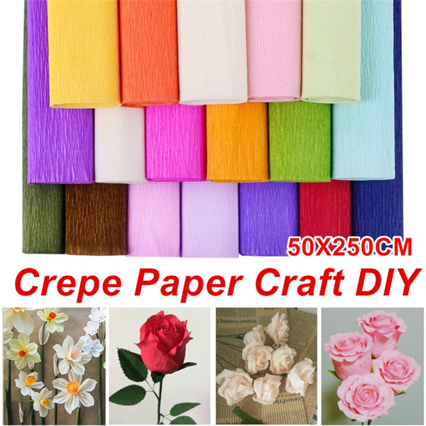 Crepe Paper Roll Origami- Crinkled Crepe Paper Craft for Decoration