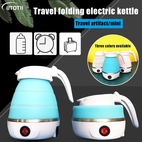 Folding Electric Kettle Travel Kettle Travel Dormitory Small Mini Household  Portable Kettle Suitable for Global Travel Hiking Cycling EU US UK Plug
