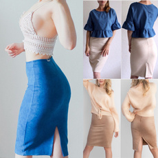 Mini, pencil skirt, stretchwrap, high waist