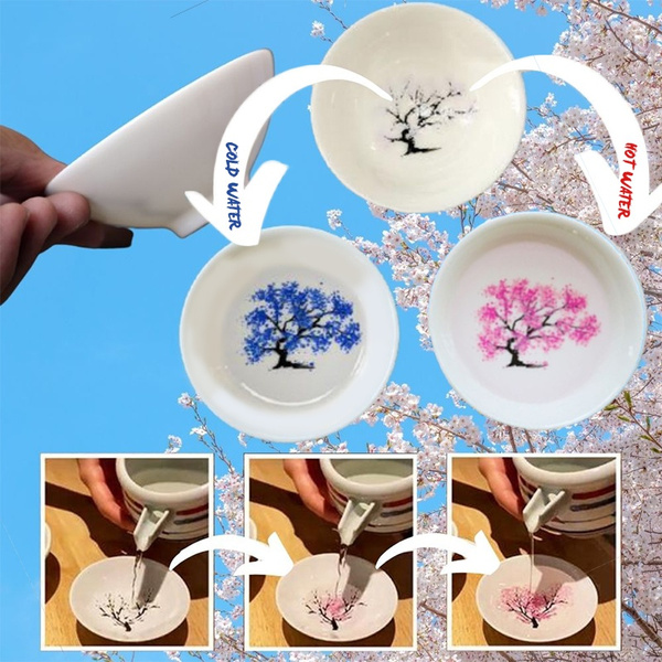 Magic Hot and Cold Colorchanging Cherry Blossom Cup with Water Colorchanging Cup Display