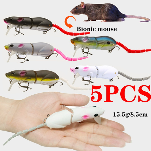 Fishing Lure Artificial Mouse Plastic Swimbait Rat Pike Bass Minnow Crankbaits 