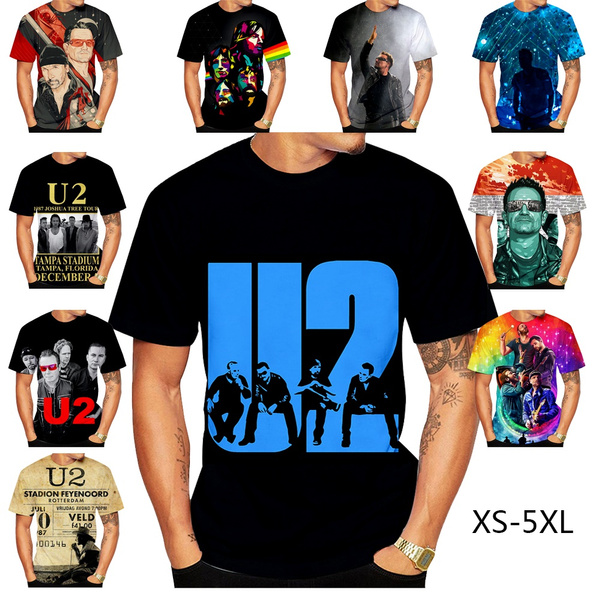 Summer band U2 3D printed T-shirt fashion casual round neck short street dance Harajuku unisex T-shirt |