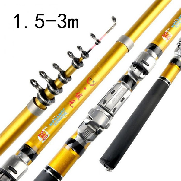 New Ultralight 1.5-3m Carbon Fiber Telescopic Fishing Pole Portable  Rotating Travel Carp Fishing Rod