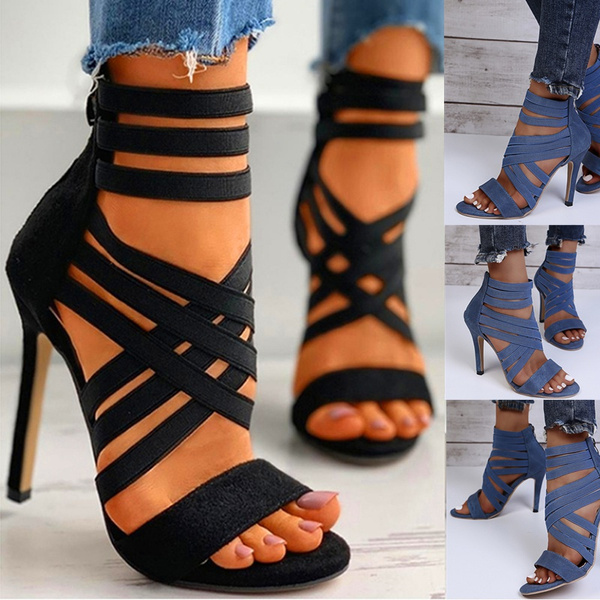 Grand Black Toe Thong Front Square Toe Lace Up Stiletto Heels | Public  Desire