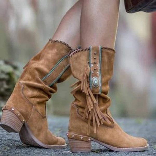 brown booties with tassels