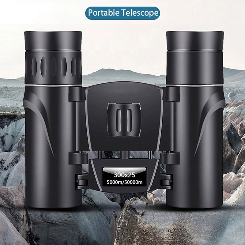 Mini Portable Zoom HD 50000M Telescope Binoculars Powerful 300x25 Folding Long Range Low Light Night Vision Professional