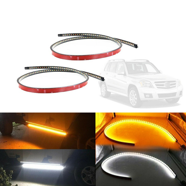 2PCS LED Running Board Light Kit Side Step DRL Strip Fit Dodge Ram 1500