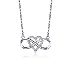 Sterling, Heart, bridalnecklace, Infinity