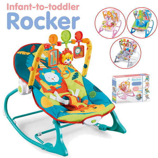 3 in 1 Music Cradle Rattle Rocker Bouncy Rocking Chair 43x60x80cm Baby