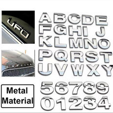 Car Sticker, Motorcycle, 3dmetalalphanumeric, Auto Parts
