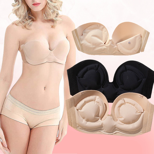 Inflatable Air Pump Bra Women Apparel, Strapless Pushup Brassiere Clothing,  Double Sizes Cups, Self-Adhesive & Pump, Best Inflatable Pushup Bra Style