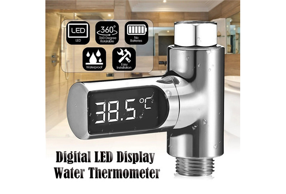 Shower Temperature LED Display Water Thermometer Digital Realtime Monitor Safe 