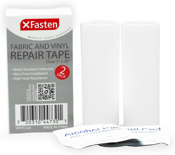  XFasten Fabric and Vinyl Repair Tape, Clear, 3-Inches by  20-Inches (2-Set), Waterproof Vinyl Repair Hole Patch Kit for Tent,  Exercise Ball, Kayak, Inflatable Bed, Pool Float, and Airbed Mattress :  Sports