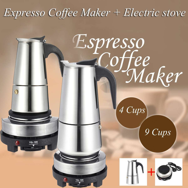 200/450ml Portable Espresso Coffee Maker Moka Pot Stainless Steel