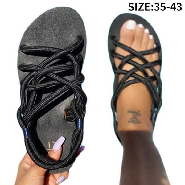 Comfy Beach Schoenen Lente Vrouwen Touw Sandalen Leuke Schoenen Casual  Gevlochten Mode Flats Sandaal Vrouw Zomer Strand Slides Anti-op | Wish