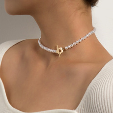Moda, necklace for women, Choker, pearls