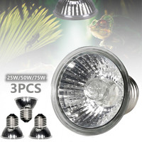 25/50/75W UVA+UVB Heat Emitter Lamp Bulb Light Heater For Pet Reptile Brooder 