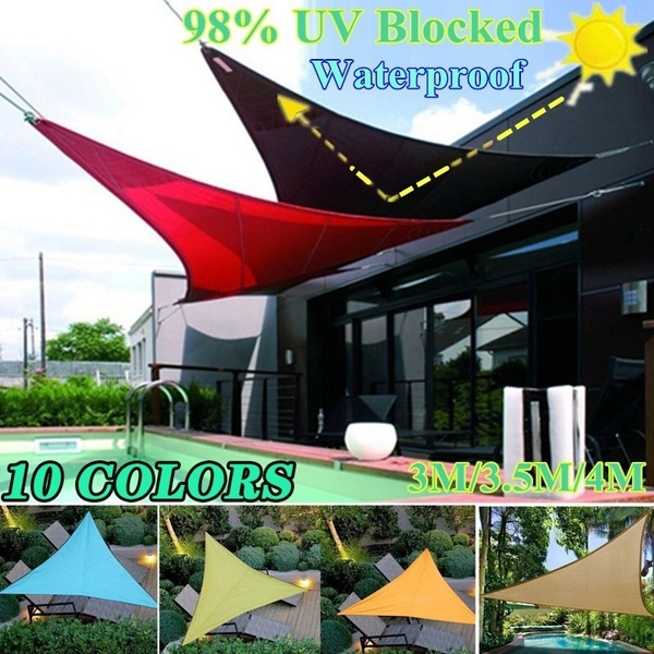 3.5x3.5x3.5m Sun Shade Triangle Waterproof Canopy Patio Awning UV Shelter Garden 