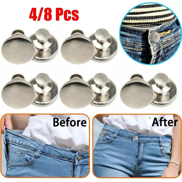4/8pcs Jean Buttons Adjustable Detachable Jeans Pin Buttons Nail  Sewing-free Buckles for DIY Clothing Garment Button Accessories